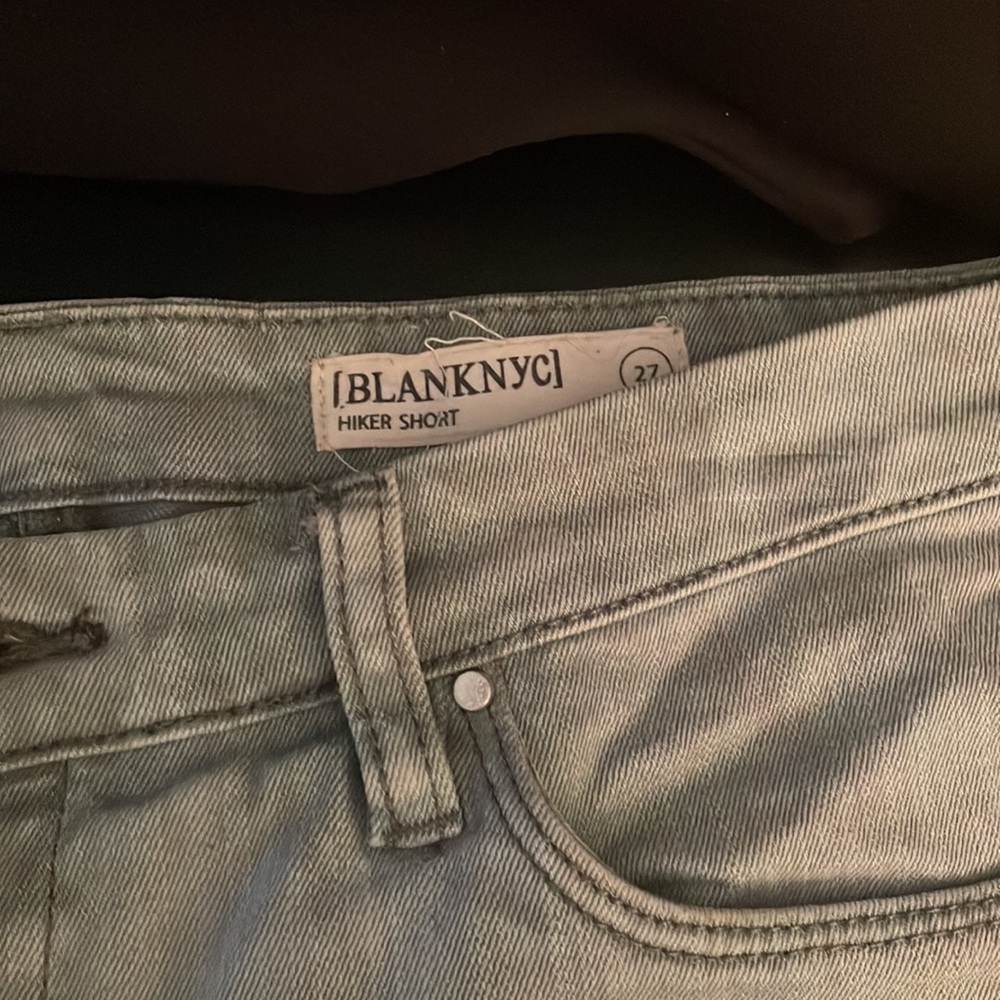 SAGE GREEN BLANK NYC JEAN SHORTS - Picture 2 of 4